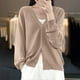 thumbnail image 2 of Top para mujer,Blusa de punto con botones de color liso para mujer, camisa acrílica de manga larga, blusa informal de moda para uso doméstico y diario, sopatenor, 2 of 8