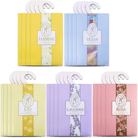RAGUPEL 2026 New 4 Pack Air Freshner Deodorizer Scented Sachets Bags for Drawer and Closet with Hanger for Closet,Drawer,Wardrobe,Car,Storage Spaces (Purple)