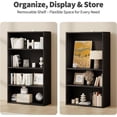 thumbnail image 4 of 4-Tier Bookcase, 42 Inch Industrial Storage Wall Shelf, Display Shelf for Living room, Bedroom, Black, 4 of 7