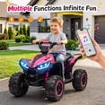thumbnail image 6 of Kerry Yoo AT2 12V ATV Ride on, Electric Car for Kids, 4 Wheels Ride on toys,  Ages 3+,Remote Control,LED Lights,Music-Pink, 6 of 7