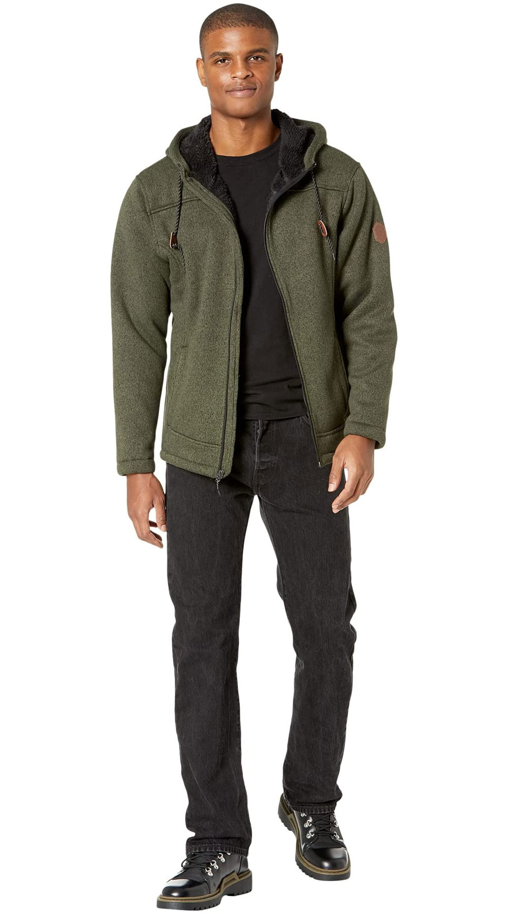 Mens Mountain Knit Fleece Jacket Medium 