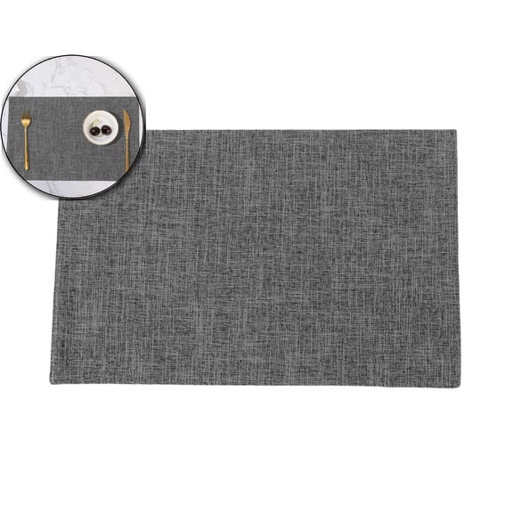 Placemats, Dual-Layer Thickened Faux Linen Table Mat, Heat Resistant & Wrinkle-Free, Machine Washable Cloth Place Mat for Kitchen Dining Indoor Outdoor, 11.8x18.1 Inch
