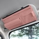 thumbnail image 5 of Parasol para coche Caja de gafas de almacenamiento Clip de parabrisas de cuero Bolsa de tarjeta multifuncional Beige 31x17cm, 5 of 5