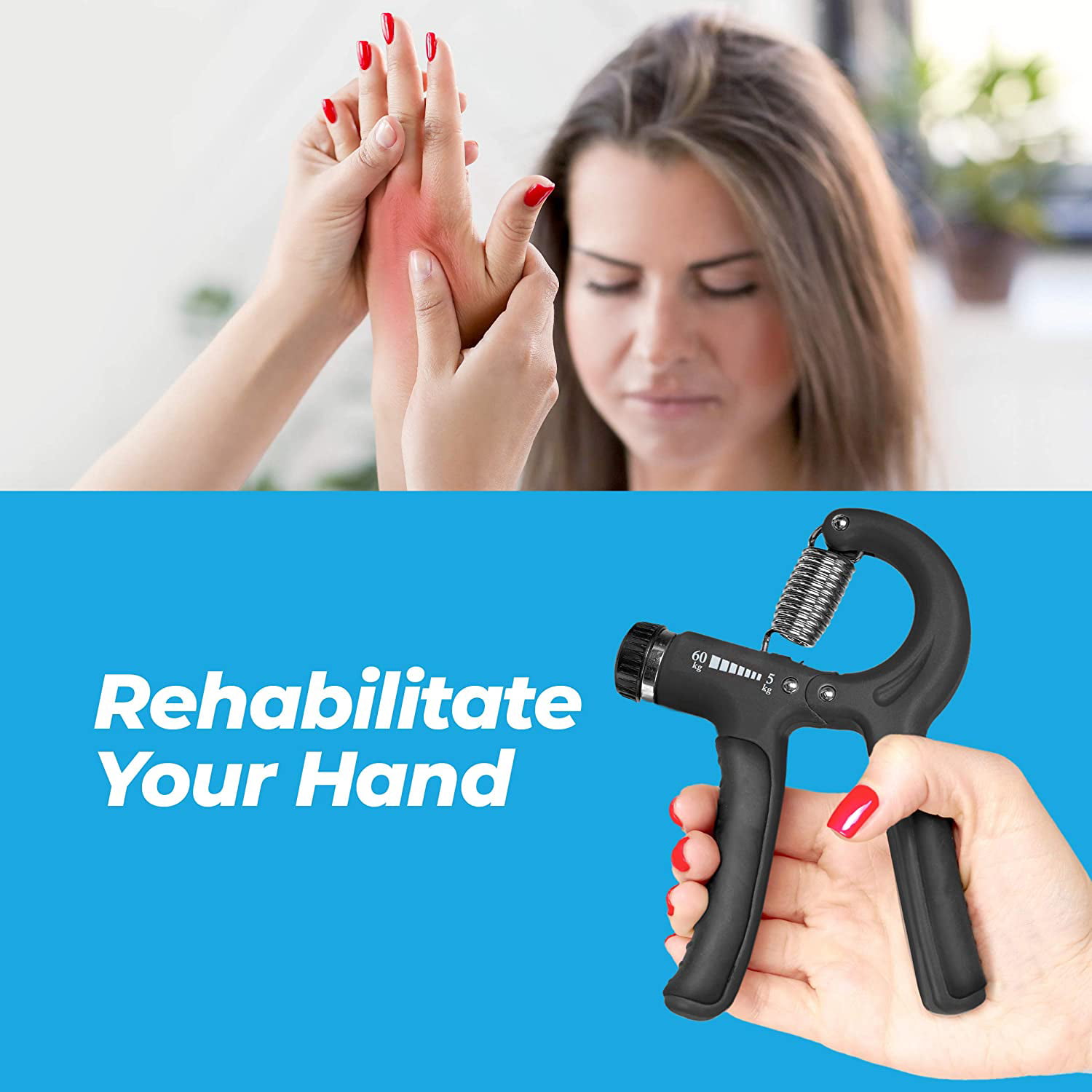 Adjustable Gym Wrist Strength Exerciser Hand Grip Strengthener Finger Exerciser 