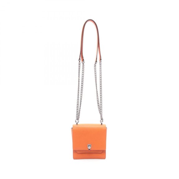 Pre-Owned Valextra Spritzer Small Shoulder Bag Handbag Leather Women's Orange