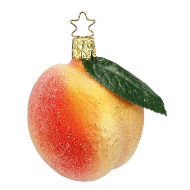 Inge Glas Peach Fruit Food German Glass Christmas Ornament Decoration