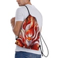 thumbnail image 4 of Yiaed Red Sun Flame Fox Print Drawstring Bags Drawstring Backpack Bulk String Back Pack Gym Sport Bag-Small, 4 of 5