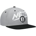 thumbnail image 3 of Men's Mitchell & Ness Gray/Black Brooklyn Nets Hardwood Classics Soul Transcript Snapback Hat, 3 of 5