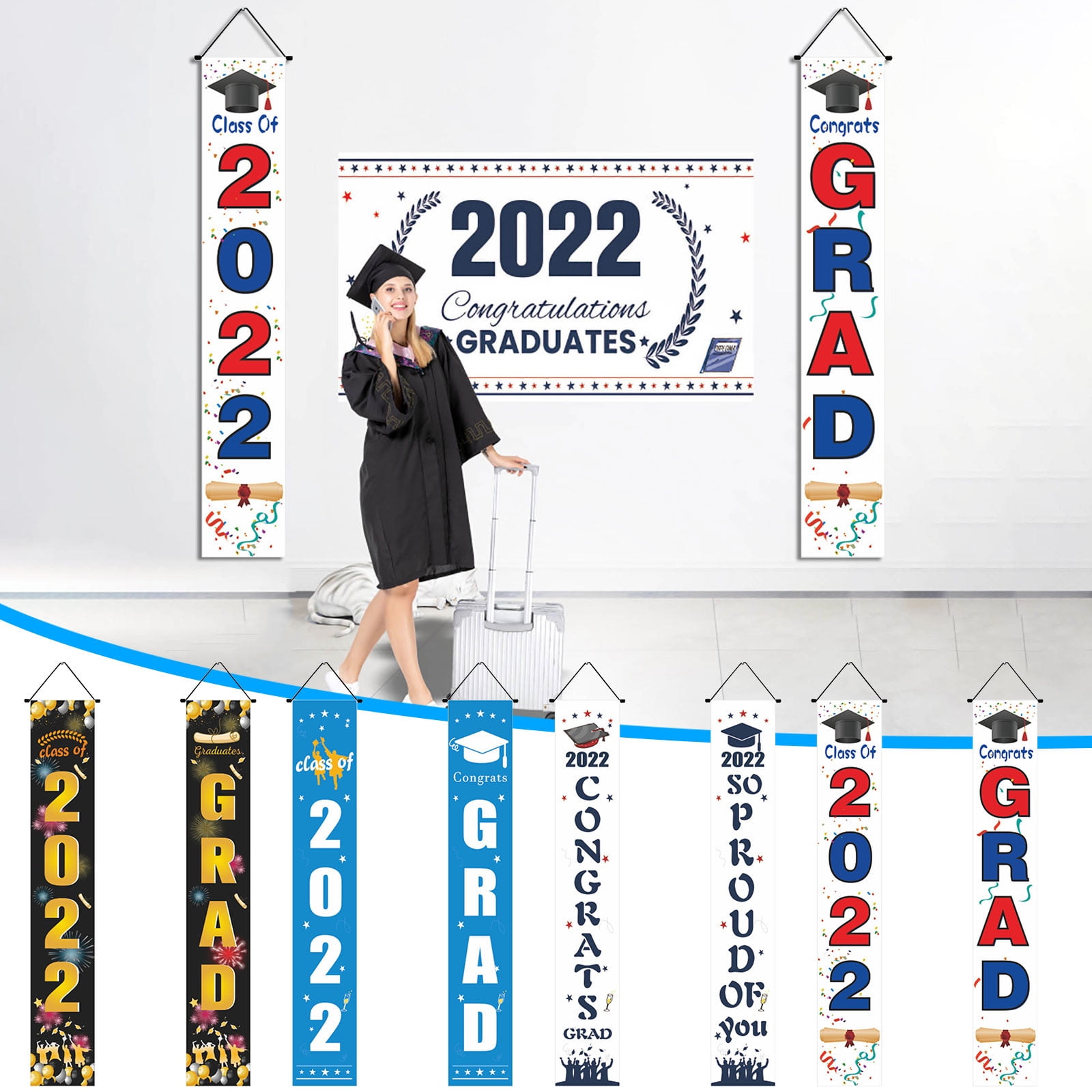 jsaierl 2023 Graduation Season Couplets Banner Graduation Decorations