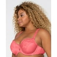 thumbnail image 3 of Women's Curvy Couture 1017 Tulip Lace Push Up Balconette Bra (Sun Kissed Coral 46C), 3 of 3