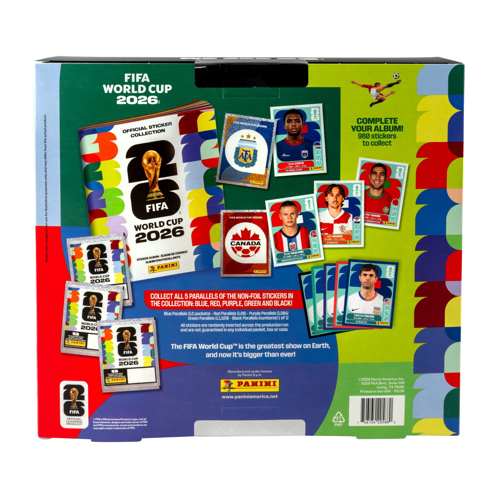 26 Panini FIFA Word Cup Soccer Trading Cards Official Sticker Collection Box