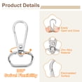 thumbnail image 3 of 8Pack Swivel Clasp Hooks, 0.79" x 1.77" Swivel Purse Clips, Silver, 3 of 6