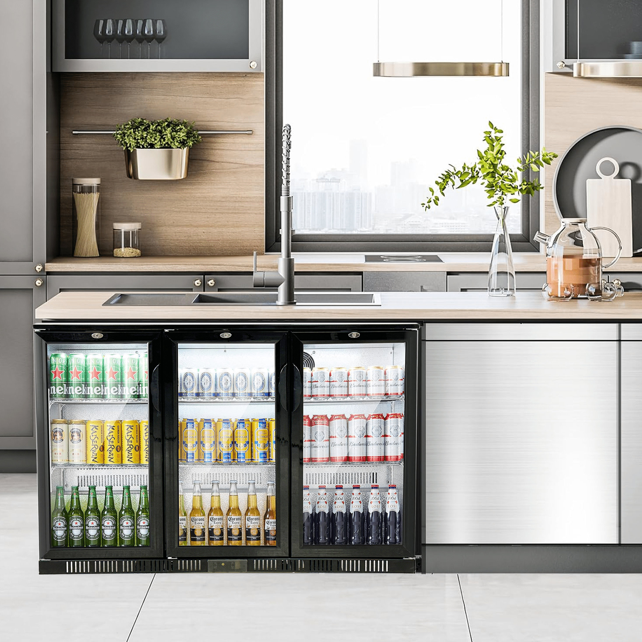 Cooler Depot NSF 54" Beverage Merchandiser Back Bar Cooler, 11.3 cu ft, Glass Door, Model BBT350L
