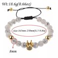 thumbnail image 2 of RSAMD Luxury Crown Natural Stone Matte Black Charm Men's Copper Bead Fashion Bracelets-L022-1, 2 of 3
