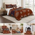 thumbnail image 6 of Quilts Twin XL Size Bedding Set, Southwest Tribal Lightweight Quilted Comforter, Vintage Rustic Fish Motifs Wooden Texture Soft Bedspread Coverlet with Pillow Covers for All Season, 68" x 98", 6 of 9