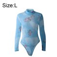thumbnail image 2 of Body de leotardo transparente con cuello alto para mujer, 2 of 7