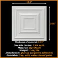 thumbnail image 4 of 20x20 Styrofoam Ceiling Tiles Glue-Up Decorative Panels for Easy DIY Install, Home & Basement Renovation. R33 Antik, Plain White, Lot/88, 4 of 7
