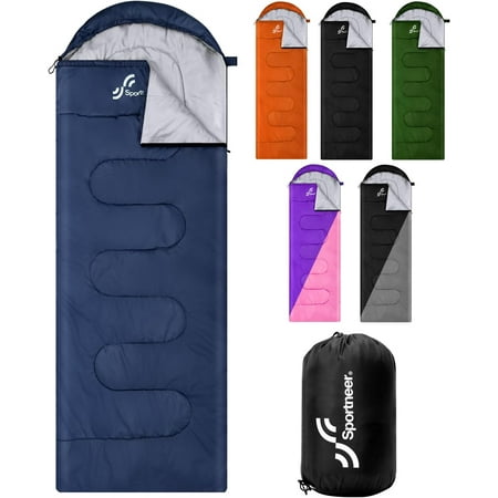 Sleeping Bag 3 Seasons Warm Cold Weather Sleeping Bags for Adults Kids Boys Girls with Compression Sack- Lightweight Camping Essentials Gear Accessories Backpacking Hiking