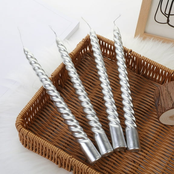 Lwlmwt Spiral Taper Candles 10 Inch, 4 Pack Dripless, Unscented, Smokeless, 8 Hour Burn, Look Candles for Weddings Dinner Celebrations Christmas Decaorations Indoor, Home Decor