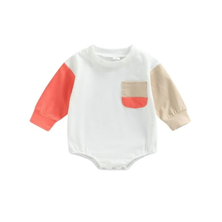 

Beiwei Infant Cute Buttons Bodysuit One Piece Loose Overall Newborn Crew Neck Travel Romper