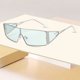 thumbnail image 3 of Gafas de sol retro rectangulares envolventes para hombre y mujer y gafas de sol cuadradas pequeñas de los años 2000, 3 of 3