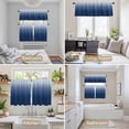 thumbnail image 6 of Navy Blue Ombre Kitchen Curtains Sets for Windows 24 Inch Length, Modern Abstract Art Gradient Aesthetics Rod Pocket Window Treatments Tier Curtains and Valances Set for Bedroom/Bathroom, 6 of 8