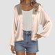 thumbnail image 2 of Camisas holgadas,Cárdigan de seda para mujer, blusa informal holgada, top de manga larga de color liso, tejido de poliéster, para uso doméstico, sopatenor, 2 of 9