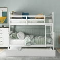 thumbnail image 2 of Euroco Wood Twin over Full Bunk Bed with Trundle for Kids Teens & Adults for Bedrooms, White, 2 of 12