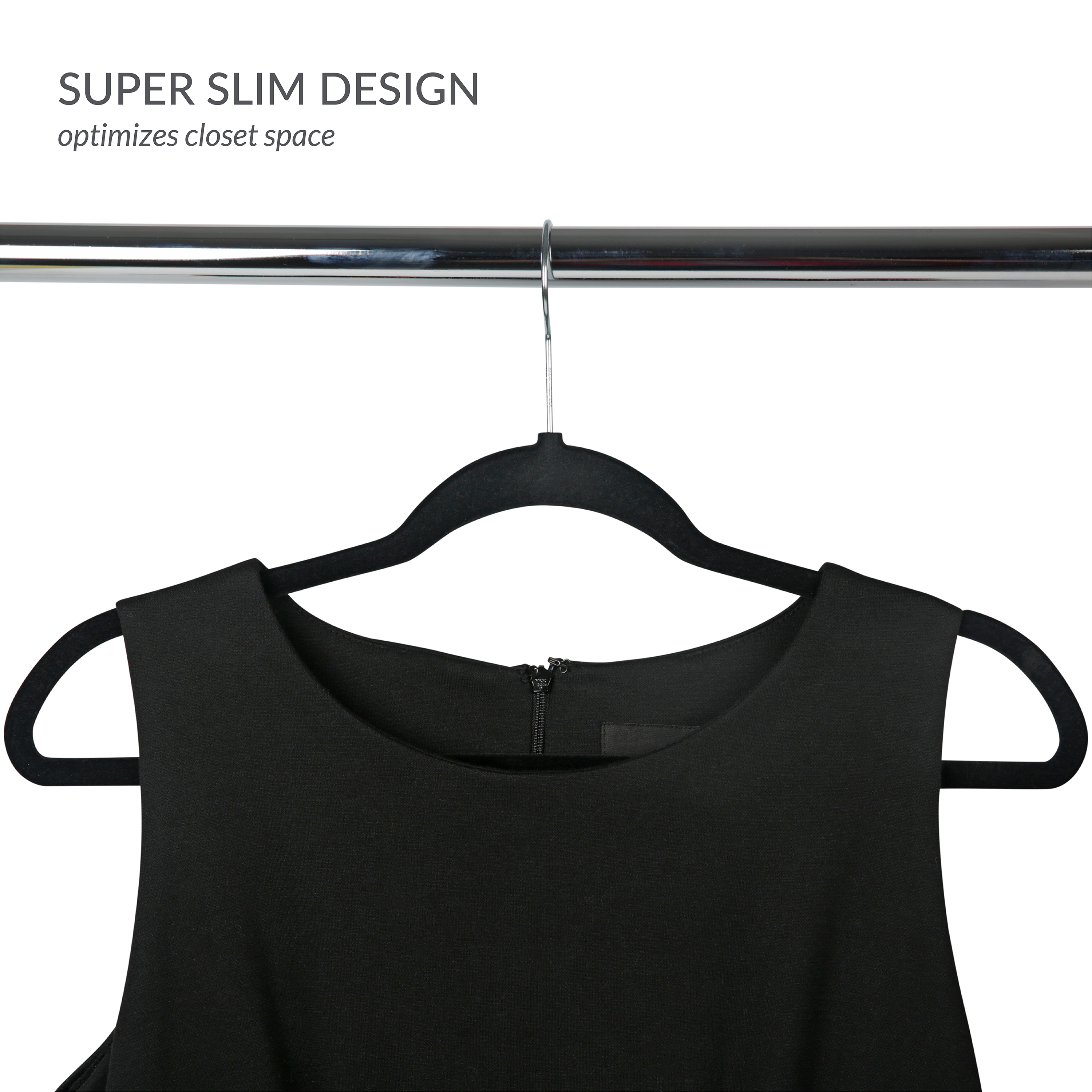 Simplify 25 Pack Slim Velvet Suit Hangers in Black - image 5 of 7