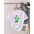 thumbnail image 1 of Camiseta estampada de manga corta para mujer, ropa de Navidad, moda de Año Nuevo, camiseta estampada, 1 of 5