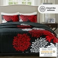 thumbnail image 6 of Comfort Spaces King/Cal King Size Quilt Set, 3-Piece Floral Bedspread Bedding Set, Red and Black Coverlet Set for All Season, Lightweight Comforter Set, 6 of 6