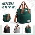 thumbnail image 2 of Insulated Lunch Bag | Reusable Lunch Tote Bag for Women | Lunch Bag with Shoulder Strap for Work Daily Use | Green Insulated Cooler Bag, 2 of 6