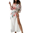 thumbnail image 1 of Gvmfive Women Boho Floral Off The Shoulder Maxi Dress Casual Loose Beach Dress, 1 of 4