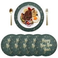 thumbnail image 5 of Ryvnso Happy New Year Shiney Round Plate Mats Dining Table Placemat Set of 4 for Holiday Decoration, 5 of 7