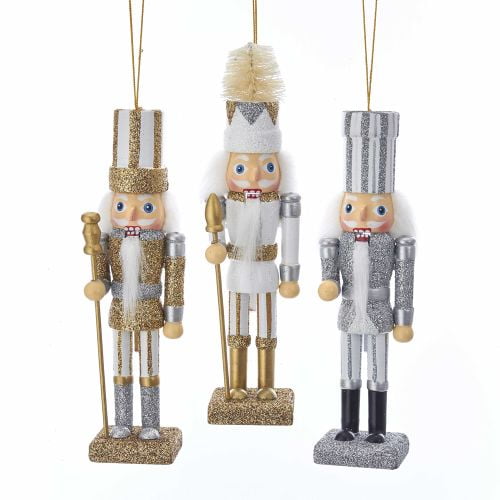 Gold Silver Nutcracker Ornaments 3Piece Set