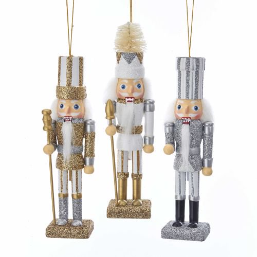 Gold Silver Nutcracker Ornaments 3Piece Set