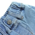 thumbnail image 4 of KIDSCOOL SPACE Baby Girls Wide-leg Cargo Jeans,Toddler Boy Elastic Waist with D-ring Loops Stretch Denim Pants,Light Blue,12-18 Months, 4 of 6