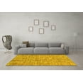 thumbnail image 3 of Ahgly Company Machine Washable Indoor Round Abstract Yellow Contemporary Area Rugs, 8' Round, 3 of 4