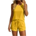 thumbnail image 2 of HongQid Womens Summer Romper Casual Short Jumpsuits Sleeveless Tank Tops & Shorts with Pockets, 2 of 5