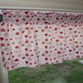 thumbnail image 3 of Cotton Window Valance Floral Print 58 Inch Wide Hearts and Dots Red, 3 of 3