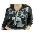 thumbnail image 1 of Femmes Zip Up Y2k Esthétic Hoodie Vintage Graphique Imprimé Sweat-Shirt Goth Visage Portrait Rue, 1 of 4