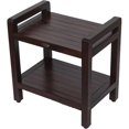 thumbnail image 1 of Compact Rectangular Teak Shower / Outdoor Bench with Shelf and Liftaide Arms in BrownFinish, 1 of 1
