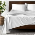 thumbnail image 2 of Bare Home Bamboo Sheet Set - Made from Rayon Fibers - Deep Pockets - 5 Piece - Split King, White, 2 of 7