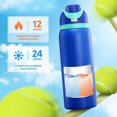 thumbnail image 4 of OSLIFE Aislante Térmico Termo Acero Inoxidable，con popote,Botella Deportiva de Doble Bebida,Sin BPA,Estructura de Doble Capa y Tapa Sellada a Prueba de Fugas, Uso en Gimnasio(Azul, 32OZ), 4 of 4