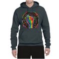 thumbnail image 2 of Wild Bobby The Power of Unity Colorful Fist Puff Print Fashion Unisex Hoodie Sweatshirt, Charcoal, Small, 2 of 6