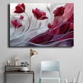 thumbnail image 4 of Mudket Framed Canvas Wall Art Ready to Hang, Burgundy Red Floral Canvas Wall Art, Minimalist Flower Wall Decor, Abstract Floral Prints for Living Room Bedroom Office Home Decor - 12"L x 8"W, 4 of 10
