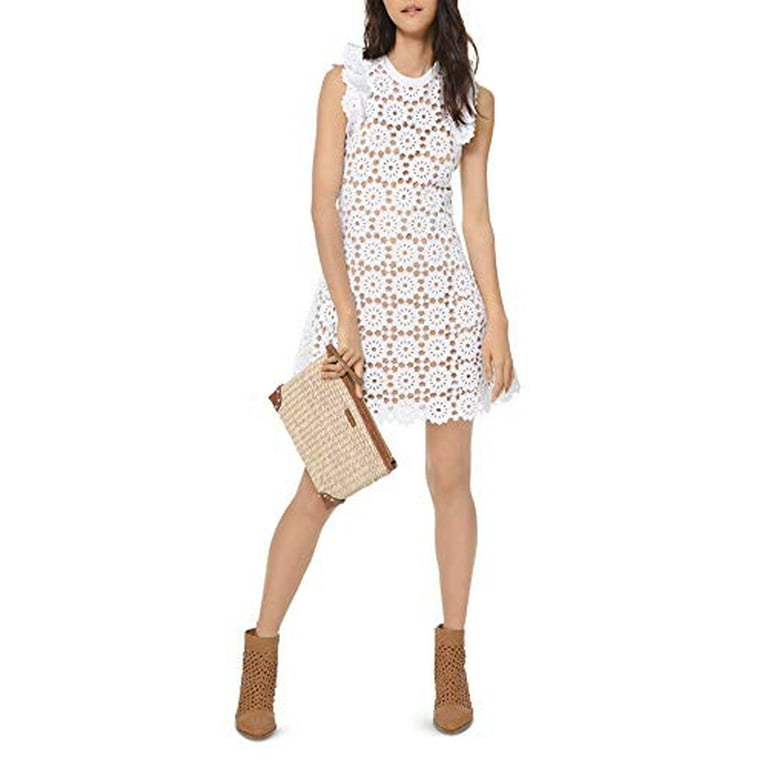 Michael kors white crochet sale dress