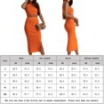 thumbnail image 2 of Falda Conjunto de falda con abertura ajustada para mujer, 2 uds., Top corto + faldas, ropa informal ajustada para mujer Ygjytge Naranja T L para Mujer, 2 of 7
