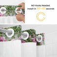 thumbnail image 5 of No Hook Shower Curtain Set with Snap in Liner, Spring Pink Flower Green Leaf Waterproof Bathroom Curtain with See Through Top Window, White Brick Wall Pastoral Floral Double Shower Curtains, 5 of 9
