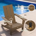 thumbnail image 3 of Tappio Folding Adirondack Chair All Weather HDPE Outdoor Patio Chairs with Detachable Multifunctional Holders and Cup Holders, Fire Pit Chairs for Yard Garden Poolside, Brown, 3 of 7
